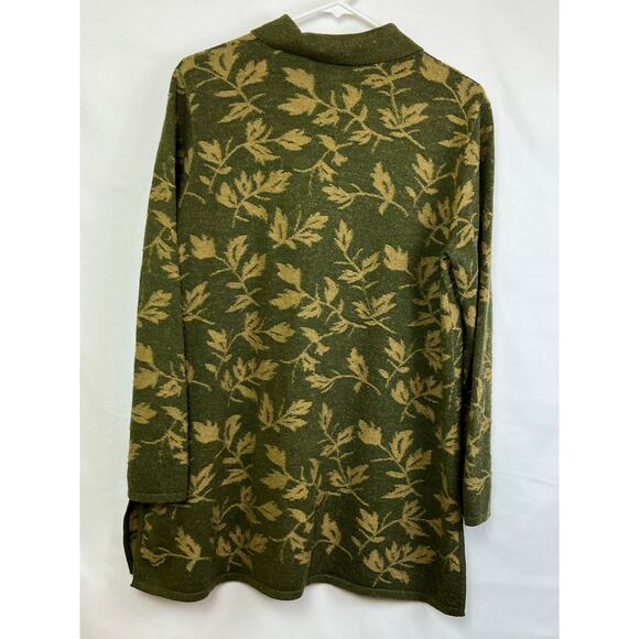 Vintage Easy Spirit Women's Size 2 Green Wool Blend Long Sleeve Cardigan Sweater - Picture 6 of 6